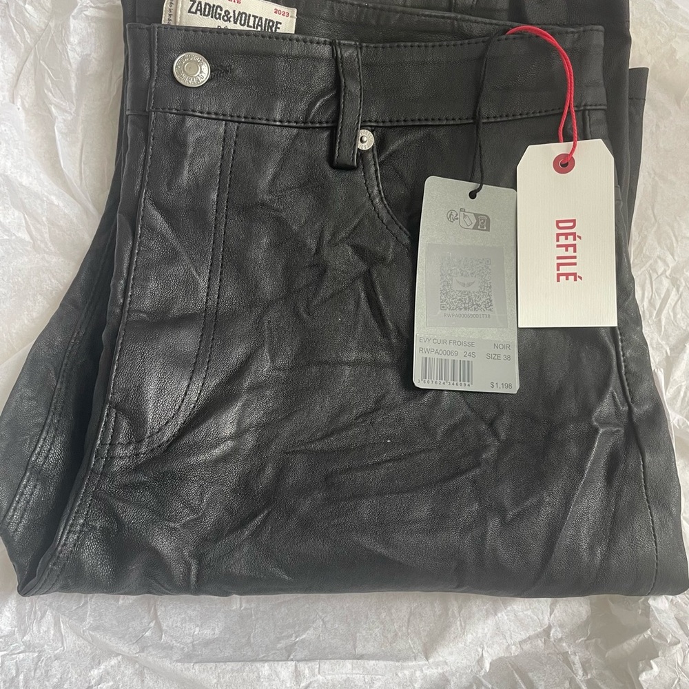 Zadig & Voltaire Evy Leather Pants- Size 38/M - NEW